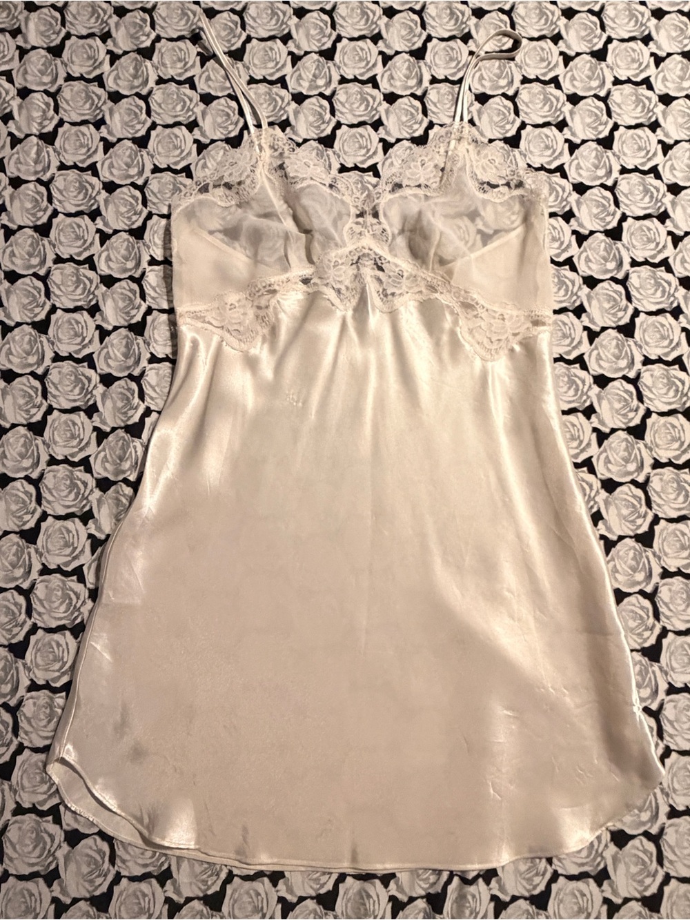 Victoria's Secret Gold Tag Ivory Satin Lace Full Slip Adjustable Straps M Bridal